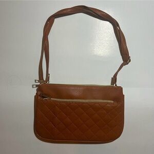 Brown Quilted Shoulder Bag